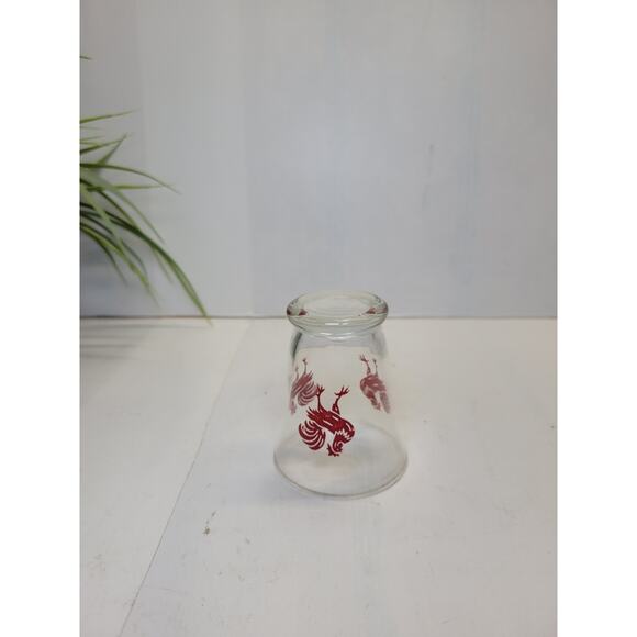 Vintage Libbey Red Rooster Oyster Fruit Cocktail Juice Glass MCM - Picture 2 of 4